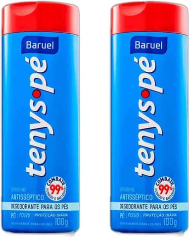Kit com 2 Tenys Pé Baruel Orginal Pó 100g - Talco desodorante para os pés