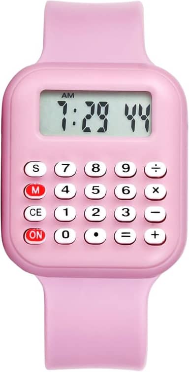 Relógio de pulso digital masculino e feminino: relógio de calculadora multifuncional, cálculo matemático, data, hora, função relógio para estudantes, escritório