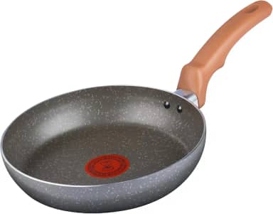 Frigideira Rochedo Natural Stone 20cm, Cinza com Efeito Pedra, Antiaderente Minerium, Alumínio de Alta Espessura 2mm, Thermo-Sinal e Cozimento Homogêneo