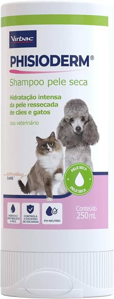 Virbac Phisioderm Shampoo Pele Seca para Cães e Gatos 250 mL