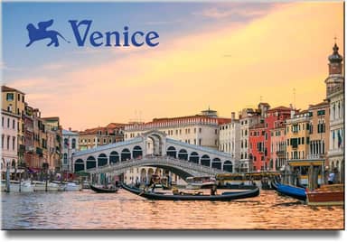 Ímã de geladeira Veneza Itália lembrança de viagem ponte Rialto Grand Canal