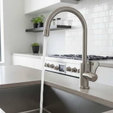 Torneira Curva Alta Inox 304, 1/4 Volta, Gira 360°, Arejador Econômico | Cozinha Gourmet Bancada