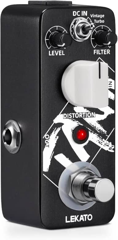 LEKATO Pedal De Distorção Para Guitarra, Analógico Guitarra Elétrica, 2 Modos Solo Vintage E Turbo, Efeito Metal True Bypass Dc 9V