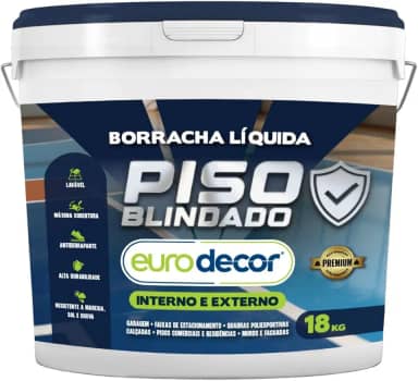 Borracha Líquida para Piso 18KG Tinta Borracha Antiderrapante Hidrorrepelente Garagem Estacionamento (Cinza)