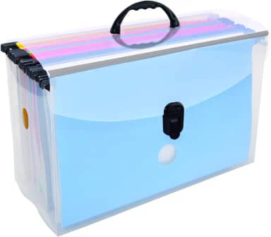 Maleta arquivo Delloplast com 10 pastas suspensas coloridas Cristal 0319.h Dello