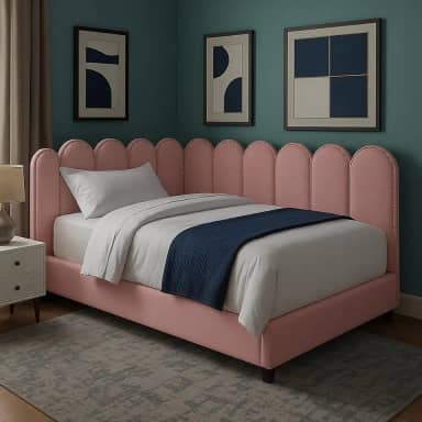 Cabeceira de Cama King 10 Modulos Modelo Nuvem 45x20 cm. (Rosa)