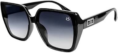 Óculos Sol Quadrado Original Feminino Proteção UV + Case Praia Verão Luxo Preto Presente Estilo