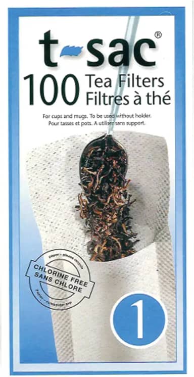 T-Sac Sacos de filtro de chá, infusor de chá descartável, número 1, capacidade para 1 xícara, conjunto de 100
