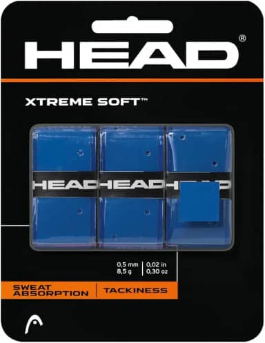 Head Xtreme Fita macia para raquete de tênis Overgrip Pacote com 3 unidades, branca, pacote EUA