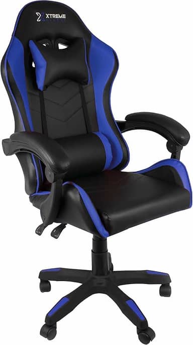 Cadeira Xtreme Gamers Cinesis Giratória Reclinável Altura Ajustável Preta e Azul