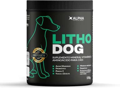 Suplemento Mineral e Vitamínico para Cães | Algas Marinhas, Ômega 3, Minerais Orgânicos, Pré e Probióticos | Evita Queda de Pelos | 150g