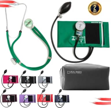 Aparelho Pressão Esfigmomanômetro Aneroide + Estetoscópio Rappaport Duplo P.A. Med