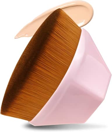 Pincel reto de maquiagem facial para base Endoto, alta densidade, hexágono, mágico, Kabuki, para misturar cosméticos líquidos, cremosos ou em pó de forma impecável, com estojo portátil