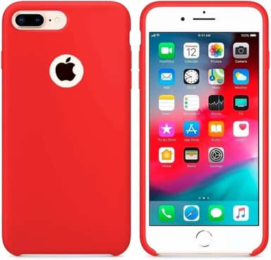 Case Capa Capinha Silicone Aveludado pra iPhone 7 Plus e 8 Plus Vermelho