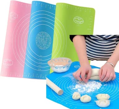 Kit 2 Tapete Culinário 50x40 de Silicone de Forno Ideal para Preparar Paes, Roscas, Pão de Queijo ou Forrar Formas Antiaderente Cozinha Reutilizável Cor Variavel Premium