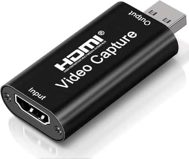 HDMI Placa de Captura de Vídeo 4K, Adaptador USB 2.0 para Streaming e Gravação, Compatível com PC, Mac e Consoles, Design Compacto em Metal Preto