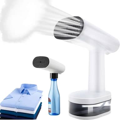 Vaporizador de roupas portáteis, Com adaptador para garrafa externa, Ajuste de três velocidades, Visor LED, Tanque de água de 370 ml, Com escova, Adequado para todos os tecidos de roupas (127 V)