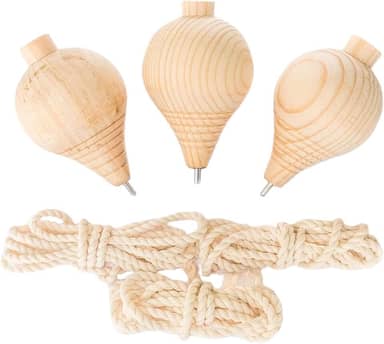 3x Piões de Madeira para Desenvolvimento Da Coordenação (Nível Intermediário)