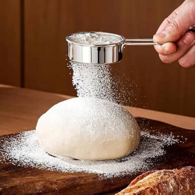 Peneira de farinha para assar, coador de aço inoxidável versátil durável peneira de malha fina portátil para triagem rápida de farinha de damasco açúcar em pó