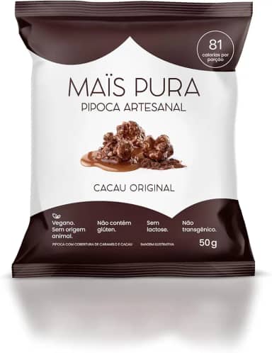 Mais Pura Pipoca Artesanal Maïs Pura Sabor Cacau Original 50G