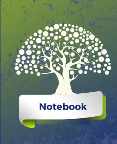 Animated Tree With Banner Notebook: Wide-Ruled, 100 lined Sheets, Matte Cover, 7.5 X 9.25, For Kids, Teens, And Adults