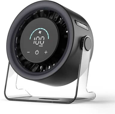 Basike Ventilador de Mesa USB, 3 Velocidades Super Silencioso, Portátil Ideal para Escritório, Computador, Quarto, Estudos e Viagens Ventilador Pequeno com Base Antiderrapante (Preto)