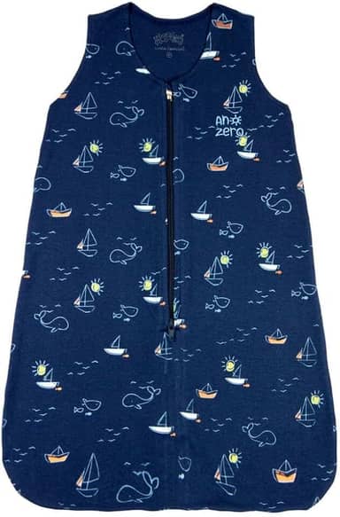Saco de Dormir Casulo de Bebê Pijama Suedine Fio Egípcio Estampado Barquinhos - Marinho