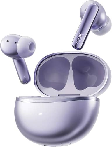 Fones de Ouvido Sem Fio QCY MeloBuds N70, Bluetooth 6.0,Intra Auricular,à Prova D'água IPX5,50 h de Bateria,Com Microfone Embutido,leves e Confortáveis para Corrida/Academia,Preto (Roxo)