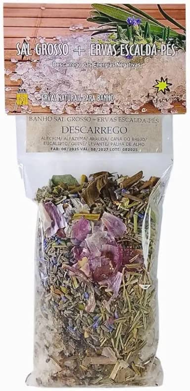 Banho Sal Grosso + Ervas Escalda Pés Descarrego Emb.180g