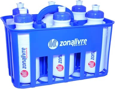 Kit com 6 Squeezes + Cesta Porta Garrafas