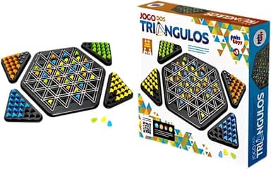 Jogo Tabuleiro Xadrez Geométrico Elástico Triangulos Estratégia Raciocínio Lógico Multijogador