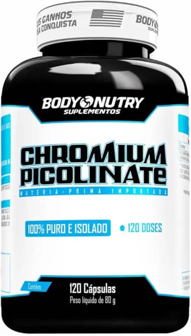Chromium Picolinate Picolinato de Cromo Puro Pote 120 Capsulas Suplemento Mineral Sem Sabor Importado Original