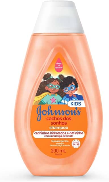Johnson's Baby Shampoo Infantil Para Cabelos Cacheados Cachos Dos Sonhos, 200ml
