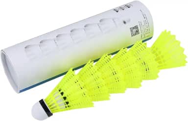 UPALDHOU Peteca profissional de badminton, 6 peças de petecas com cabeça esférica de fibra, velocidade média, adequada para atividades internas e externas