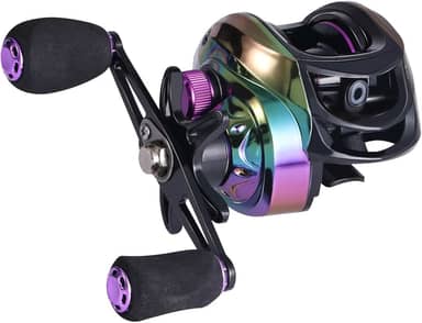 Carretilha de pesca Sougayilang Baitcasting com 9 + 1 rolamentos anti-reverso, relação de transmissão de alta velocidade 8,1:1