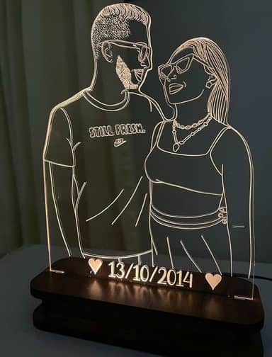 Luminária Com Sua Foto Personalizada LED Casal Presente… (Somente luminária) (QUENTE)