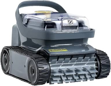 Robô Aspirador OPX32 Automático para Piscina, Cinza e Preto, Sistema de Limpeza com Esteiras, Filtro Integrado