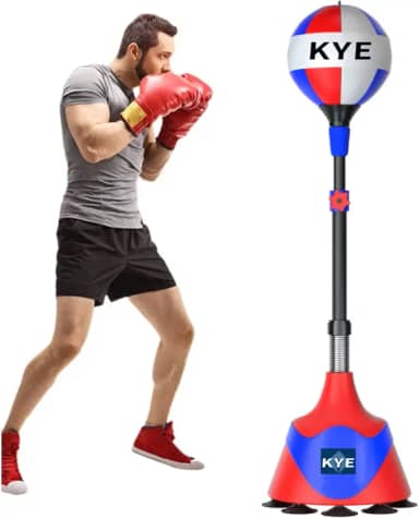 Bola de Boxe com Ajustável, bola de treinamento com reação de 360°, Mola Silenciosa e Ventosa Forte, Ideal para Treino em Casa, Escritório, adequado para todas as idades