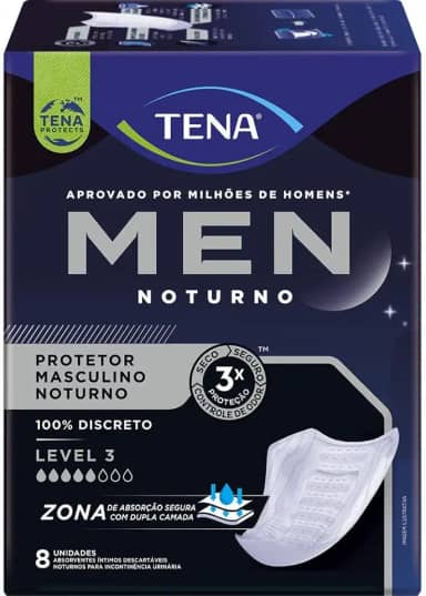 Absorvente Protetor Masculino Tena Men Level 3 Noturno 8 Unidades