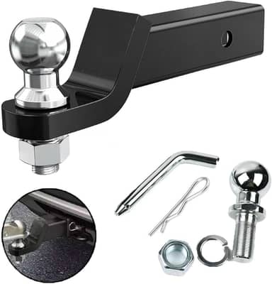 Kit de Montagem de Bola de Engate de Reboque - Bola de 2" Cromada em Aço - Suporta Cargas Nível IV - Diâmetro da Haste 20mm - ldeal paratrailers, caravanas emuito mais