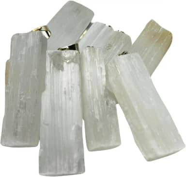 Pingente Selenita Lapidada Natural Purificação