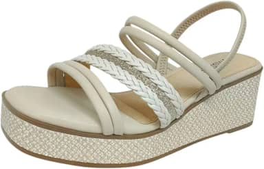 Sandália Feminina Anabela Média Tramada Estilo Mississipi