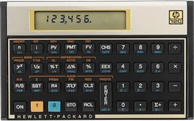 Calculadora Financeira 12C Gold, Dourado, 120 Funções, Display LCD 10 Dígitos, Programável, para Cálculos Financeiros e Negócios