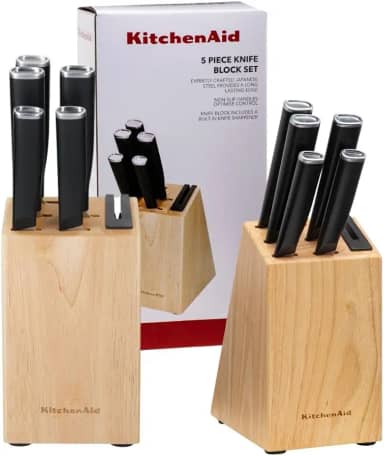 Conjunto de 5 Facas Forjadas Com Cepo em Madeira Kitchenaid