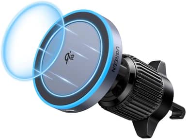 UGREEN Carregador de carro Qi2 de 15 W para MagSafe, compatível com carregador de carro MagSafe, carregamento rápido, suporte magnético para telefone de carro, carregador de carro sem fio para iPhone