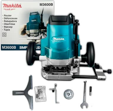 MAKITA Tupia M3600B 12MM 22.000RPM 1650W para Marcenaria + Acessórios Profissional - 110v