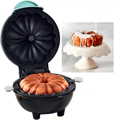 Máquina de bolo de lava para fazer bolos, mini donuts, panquecas para café da manhã, lanches, sobremesas, superfície antiaderente, máquina de bolo, aquecimento duplo