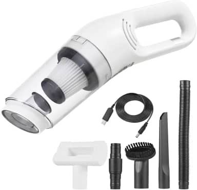 Aspirador portátil sem fio com sucção de 6000Pa USB para limpeza pelos animais estimação sofá cascalho lar escritório teclado