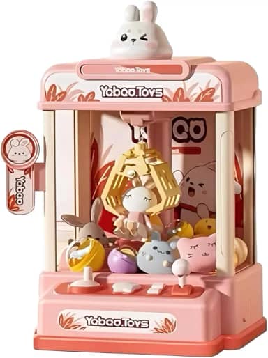 Máquina Pega Ursinhos com Garra – Brinquedo Infantil com Fichas e Brindes Diversão em Casa - Rosa