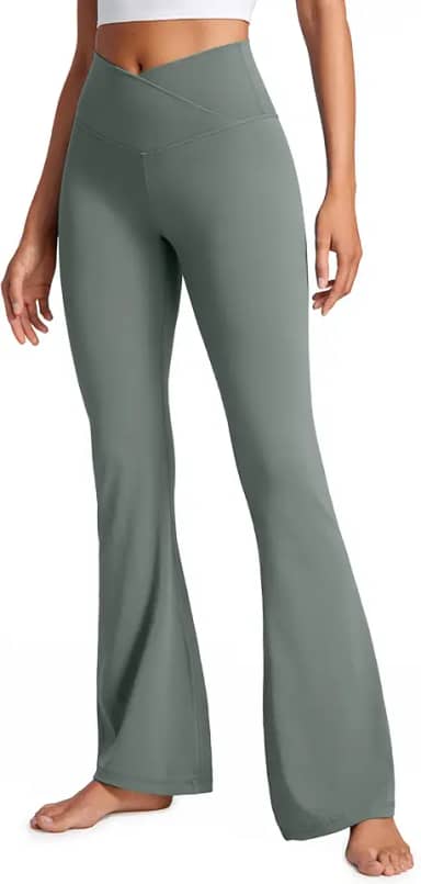 Leggings Flare para Mulheres Cintura Alta V Cruz Bootcut Bell Bottoms Calças de Yoga Butterluxe 31 polegadas